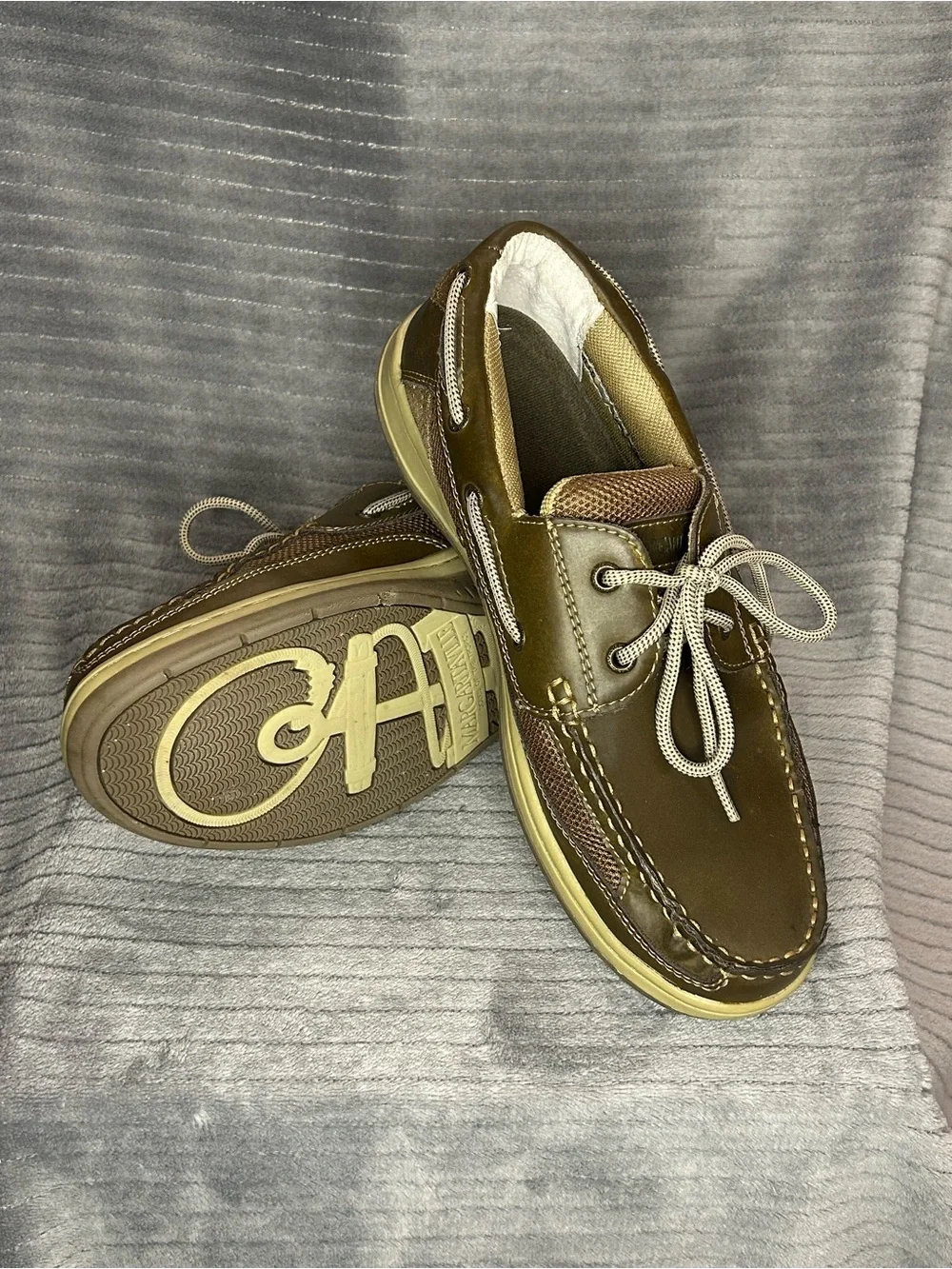 Margaritaville Boat Shoe/Loafer Brown Anchor Lace Up Men's Size 11